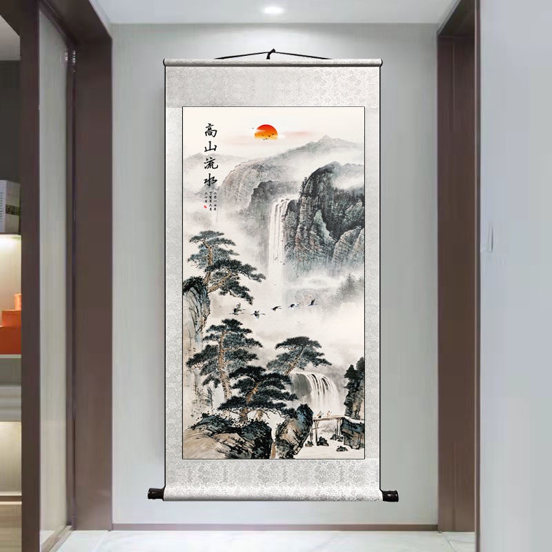 客厅装饰画风水画山水画高山流水国画鸿运当头招财办公室卷轴挂画sar655998.my 11.26 a3Y4 | Shopee Malaysia