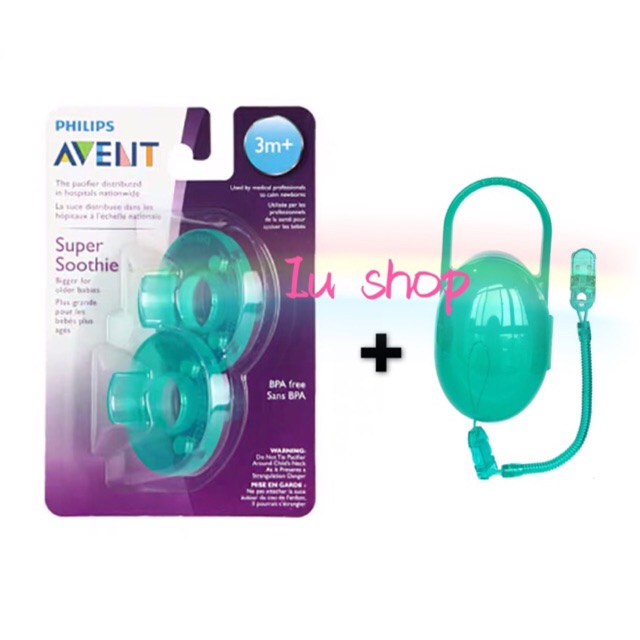 READY STOCK! Philips Avent Super Soothie Pacifier 3m+ blue/green
