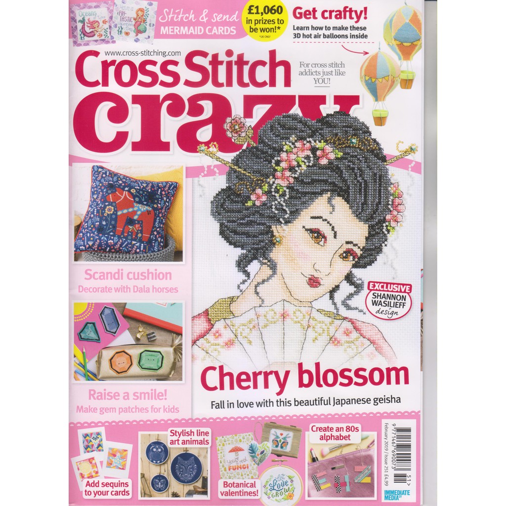 Cross Stitch Crazy Magazine Issue 251 February 2019 (With Free Gift) Shopee Malaysia