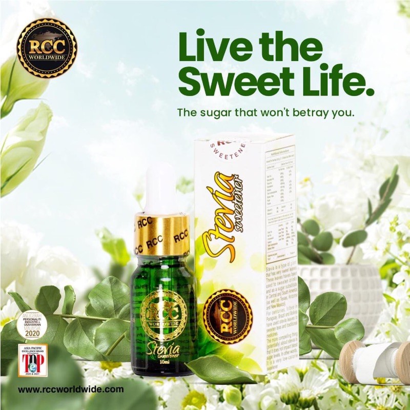 ORIGINAL~RCC STEVIA NATURAL SWEETNER 10ml | Shopee Malaysia