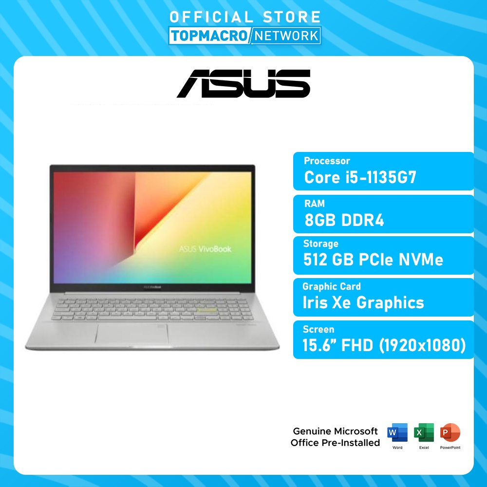 ASUS VIVOBOOK 15 K513E-ABN1930WS LAPTOP (I5-1135G7, Iris Xe Graphics ...