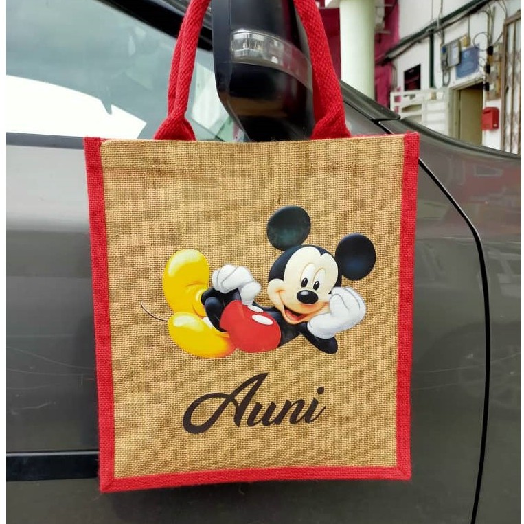 Jute Bag A4+ Type E Women Bag Jute Tote Size 30x33 cm free twilly Shopee Malaysia
