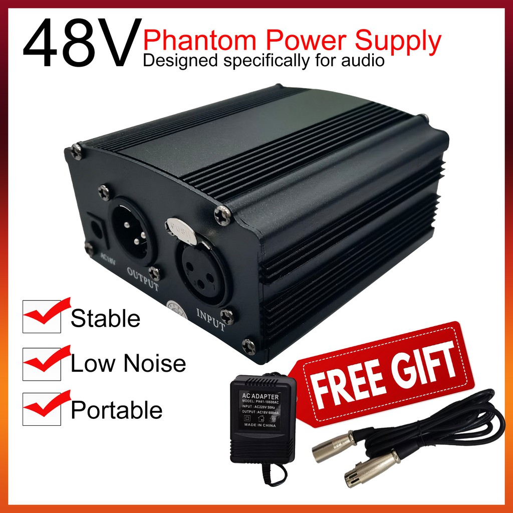 48V Phantom Power Supply with 18V power supply ( Free XLR Male To