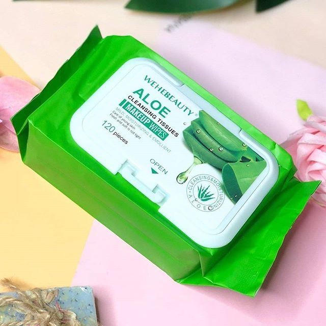 WEHEBEAUTY Aloe Vera Makeup Remover Wipes Cleansing Tissue (120pcs) |  Shopee Malaysia