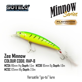 SOTELO PLATINUM AFS ZEE MINNOW 110mm, FLOATING (Fishing Hard Lure / Umpan  Tiruan / Gewang Casting)