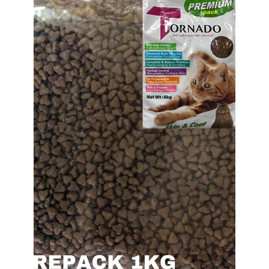 Tornado Cat Food (Skin and Coat) REPACK 1KG | Shopee Malaysia