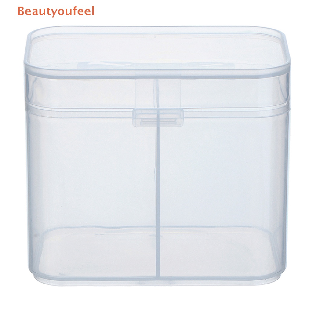 Beautyoufeel Cosmetic Wash Towel Storage Box 2 Grid Plastic with Lid