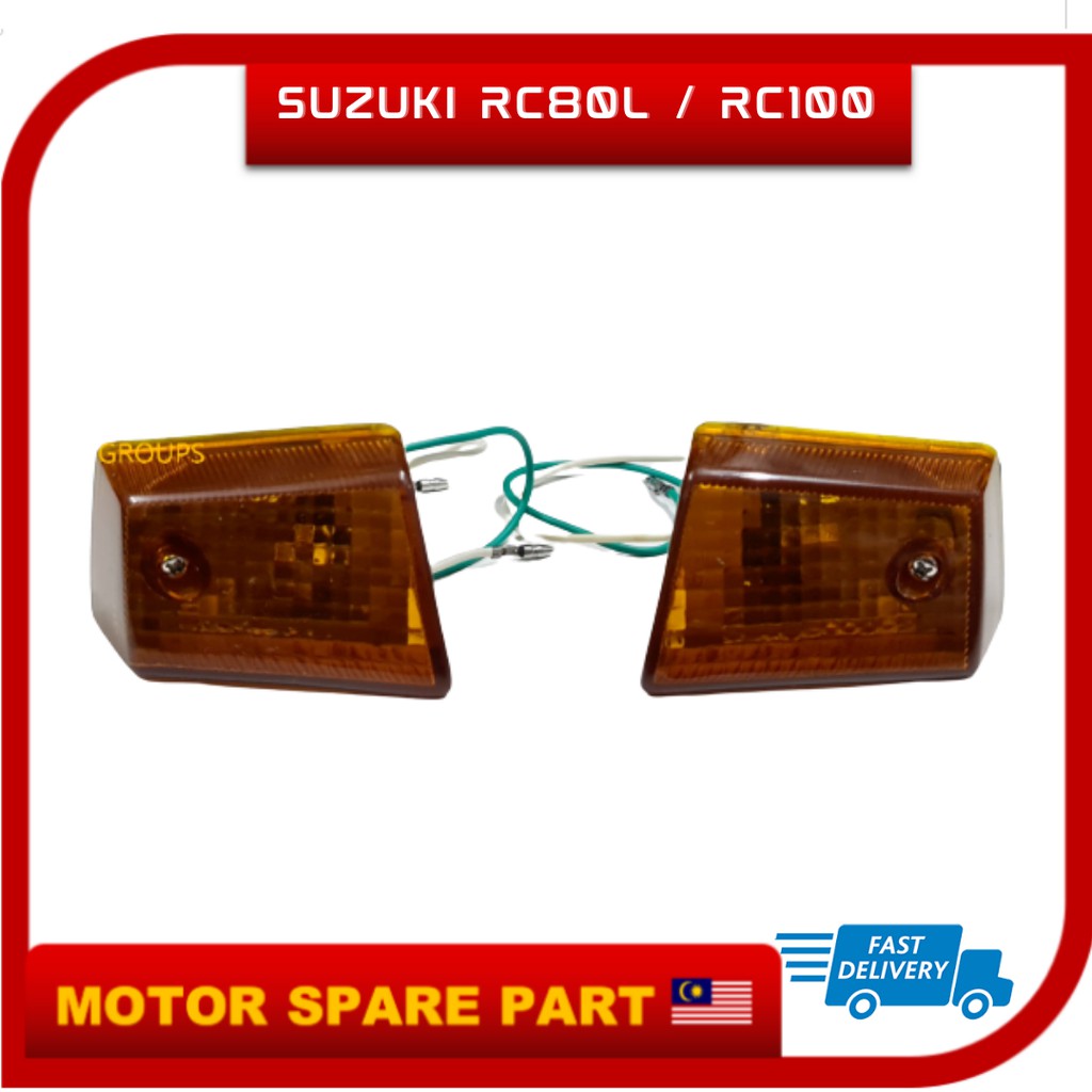SUZUKI RC80L / RC100 NEW FRONT SIGNAL LAMP SET DEPAN LAMPU KIRI KANAN ...