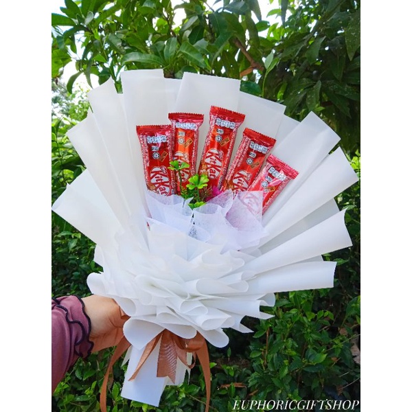 Coklat Bouquet Bajet RM10..silver & - Choco Wrapper Gift