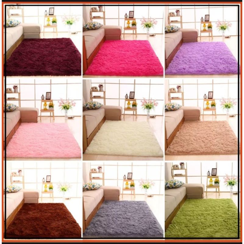 READY STOCK Karpet Bulu Lembut shaggy-carpet Ruffle Shaggy SIZE ( XL ,L ...