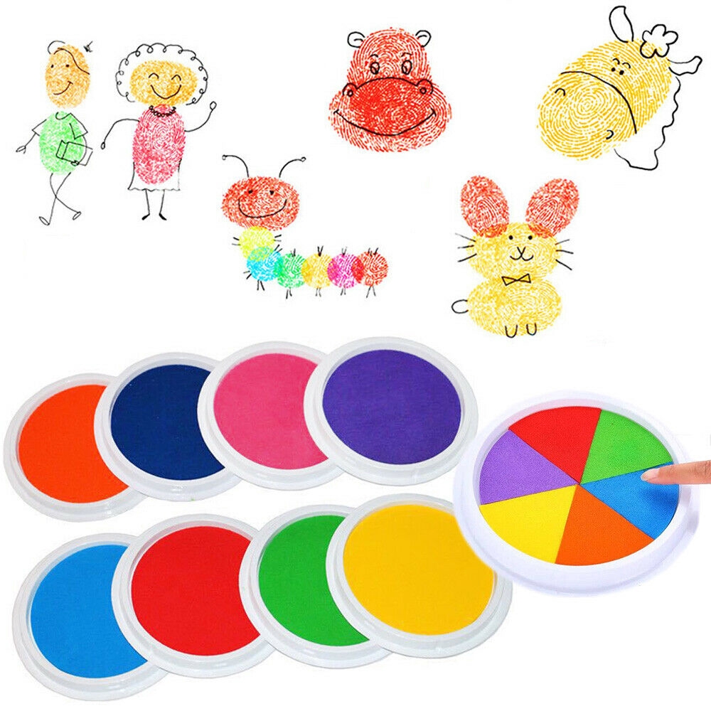 Print DIY Craft Kids Education Stamp Drawing Toys Finger Painting Ink