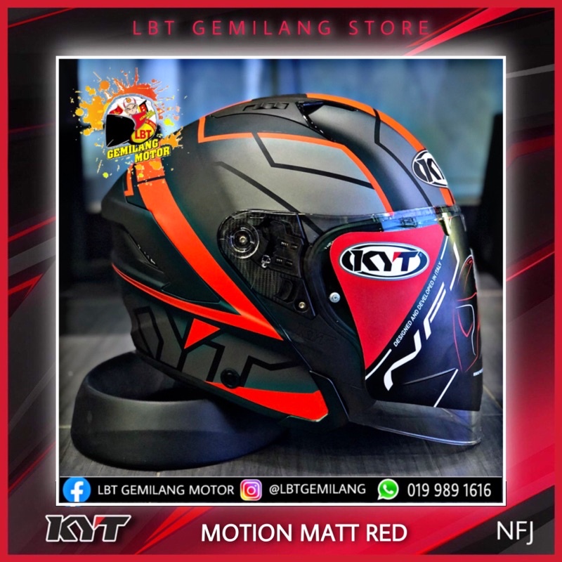 Kyt Helmets Nfj Motion Matt Red Shopee Malaysia