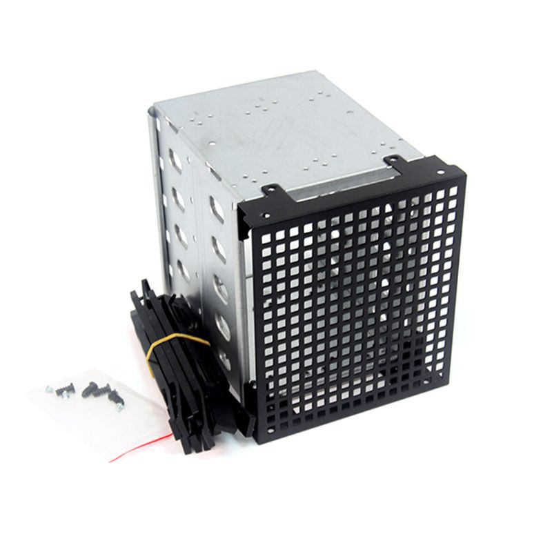 Stainless Steel Hard Drive Cage, 5.25" To 5x 3.5" Rack SAS For Computer