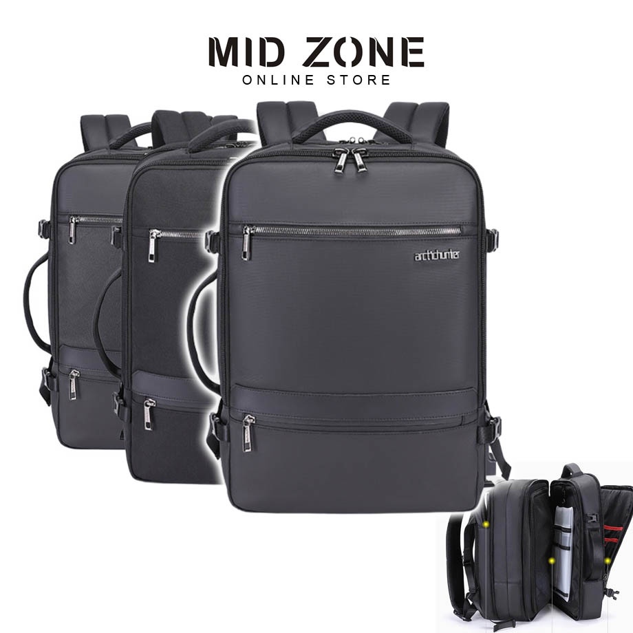 Men Briefcase Backpack Expandable Business Travel Luggage Cabin Size 2in1 Laptop Backpack MZB