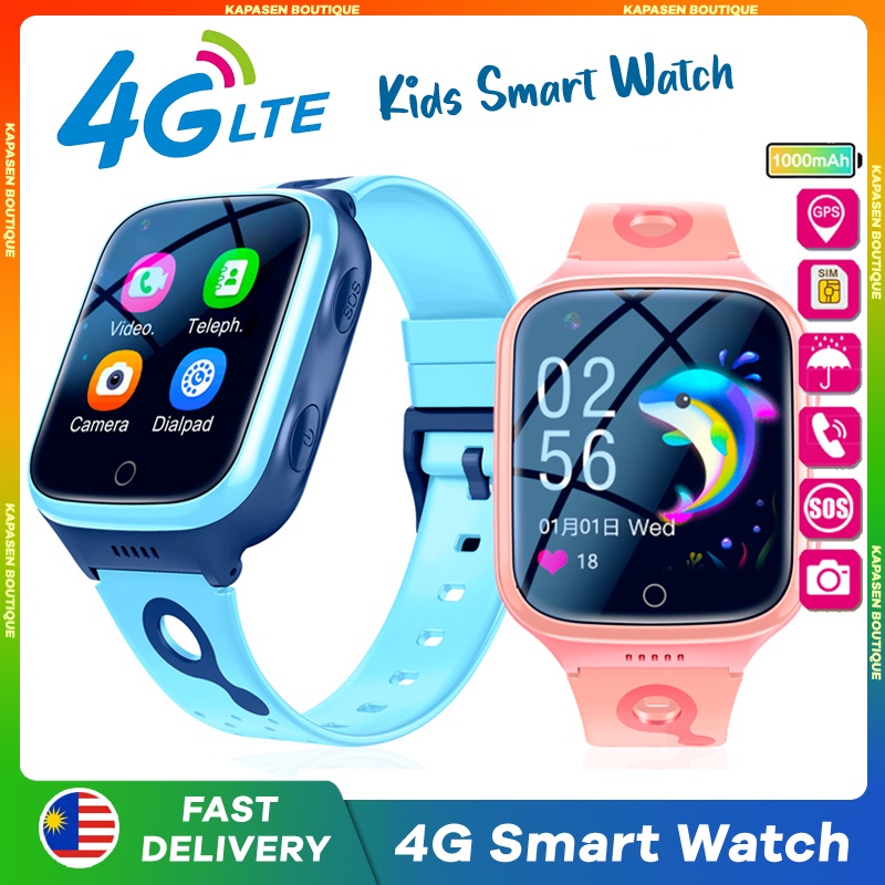 4G Kids Smart Watch Phone Waterproof IP67 Video Call SOS GPS LBS WIFI ...