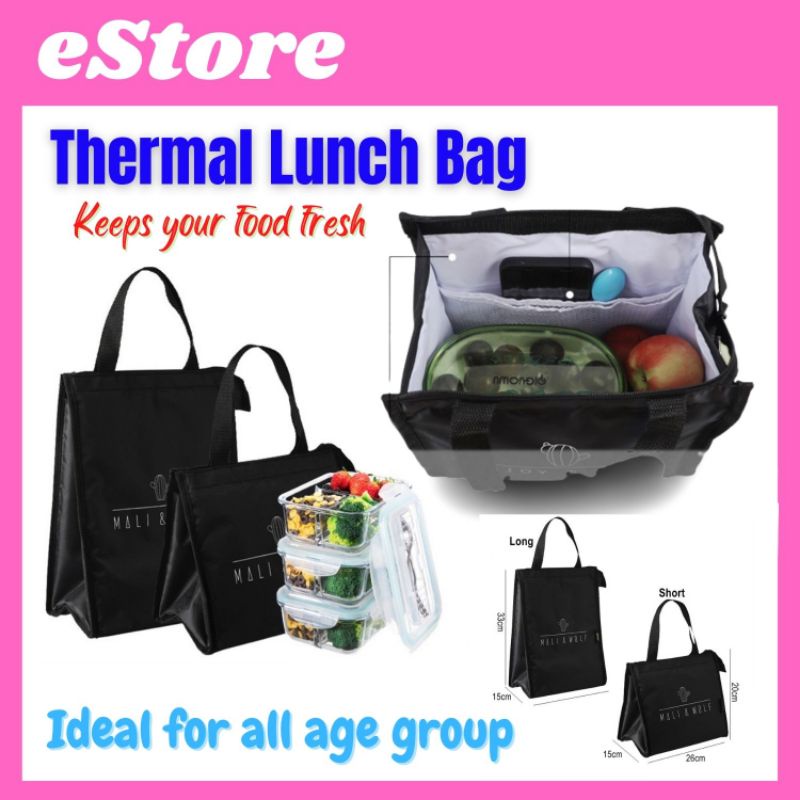 Insulated Waterproof Oilproof Lunch Box Bag With Portable Handle, Suitable  For Flat Lunch Box