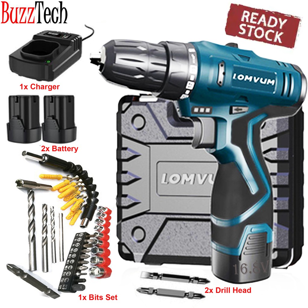 Tuah Lomvum Cordless Drill V V V Screwdriver Rechargeable Electric Drill Wireless