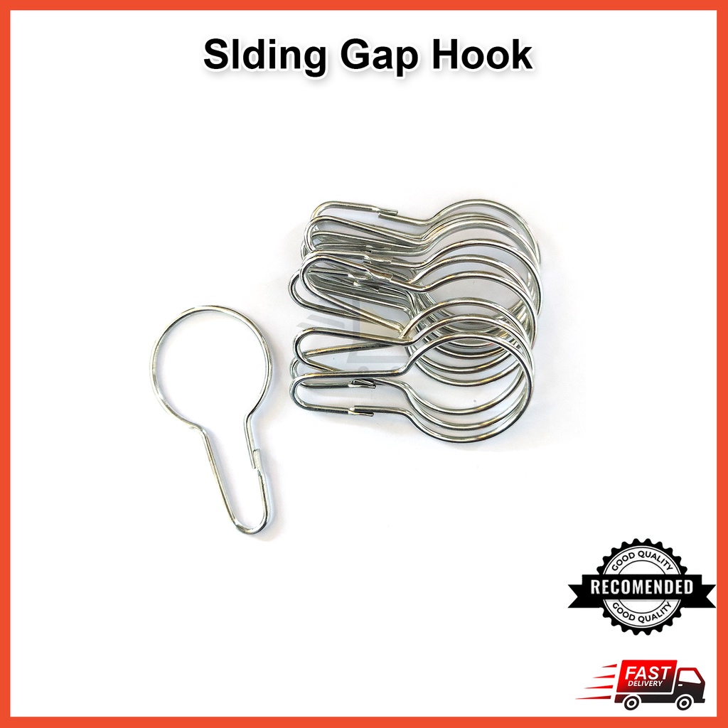 [10 & 12pcs] Curtain Rod Sliding Gap Hook Ring / Shower Curtain Hooks Rings Shopee Malaysia