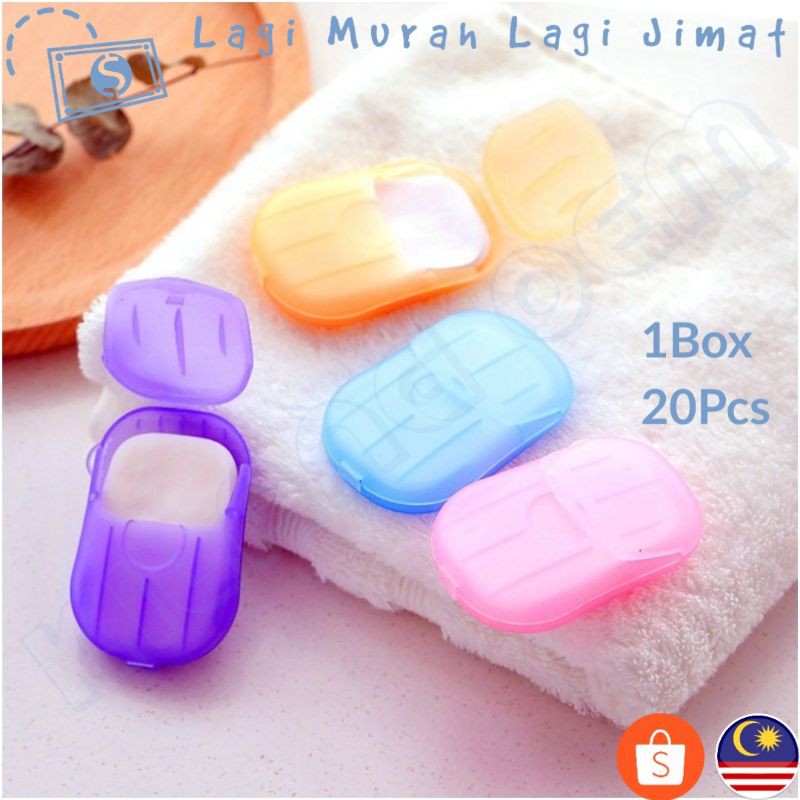 20Pcs Travel Disposable Soap Tablets With Box Boxed Soap Paper Portable ...