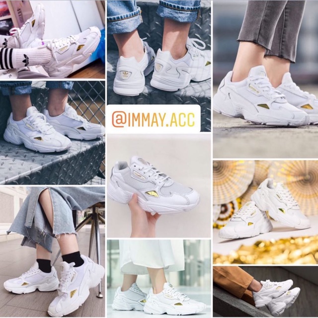 50 adidas falcon white gold shoes 100 Shopee Malaysia