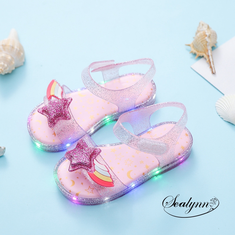 sealynn LED Light Kids sandal Summer Shoes Girls slippers Stars