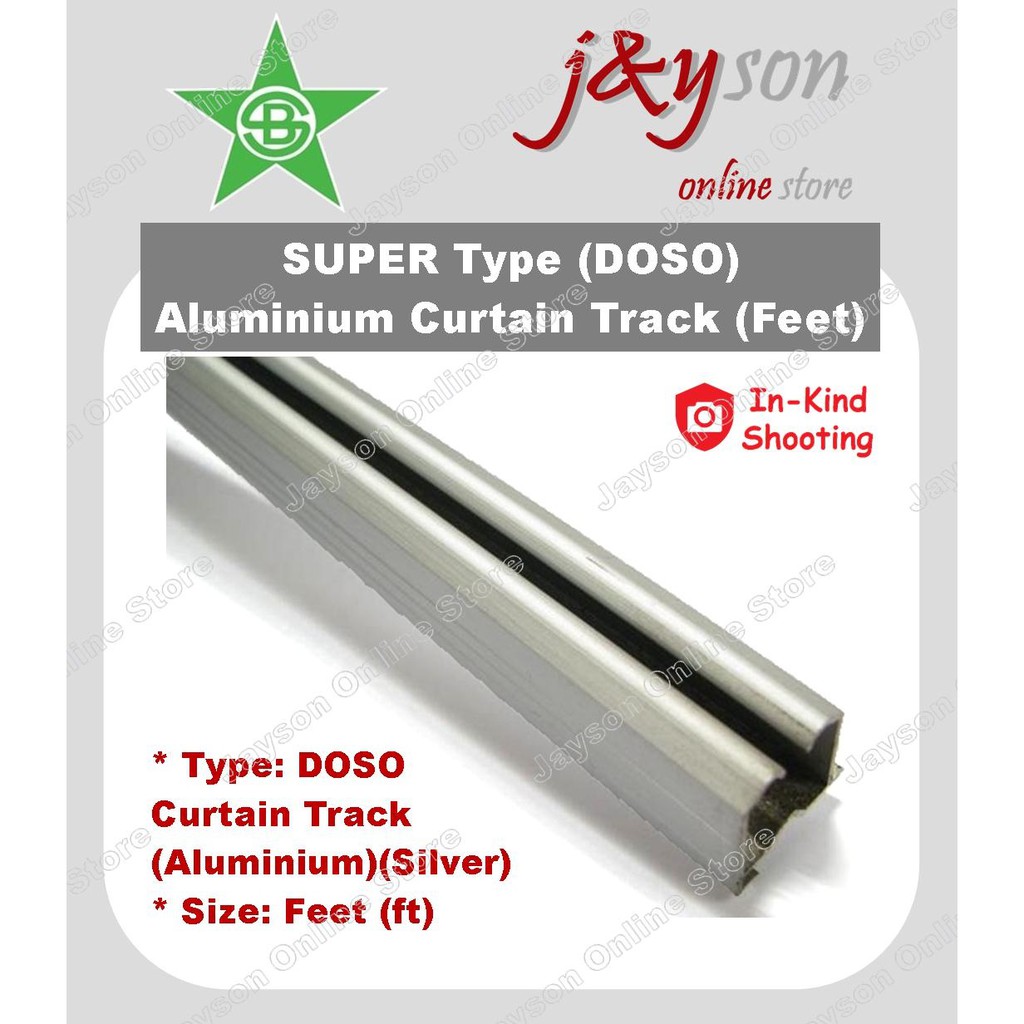 [ Feet ] Doso Super Curtain Railing Track / Track Langsir Aluminium ...