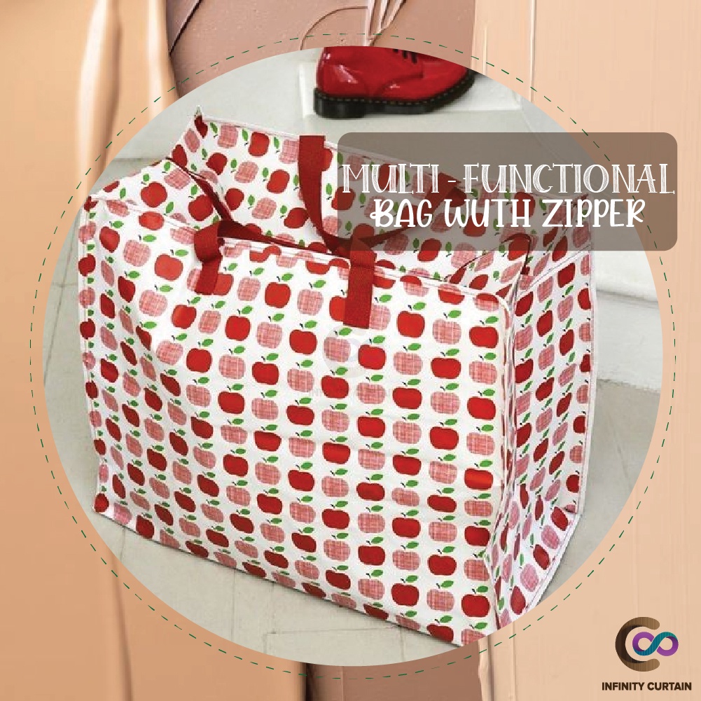 Beg Guni Tebal Size Besar Berzip & Bertali Pemegang (Large Thick Multi ...