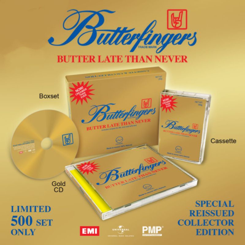 BOXSET GOLD CD + CASSETTE BUTTERFINGERS - BUTTER LATE THAN NEVER