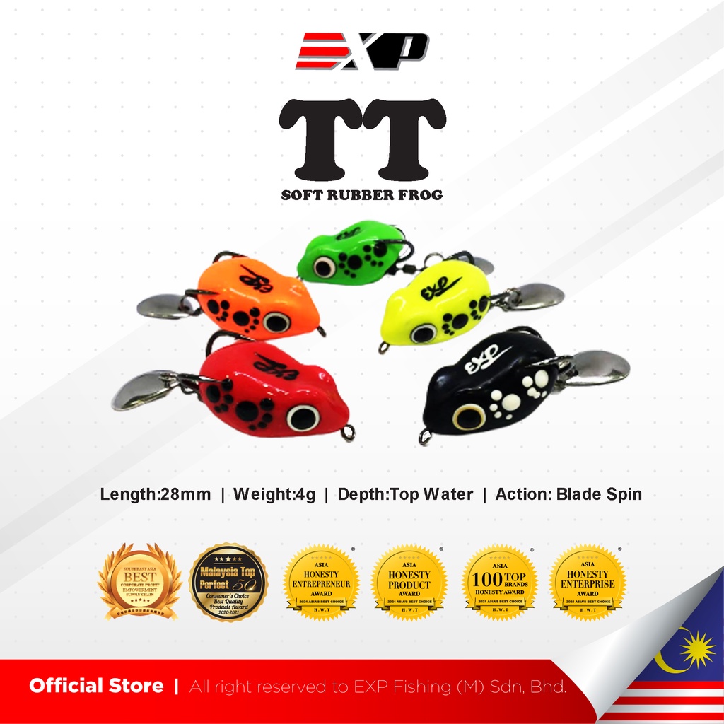EXP TT FROG Soft Rubber EXP Soft Frog Murah Haruan Killer Katak Casting ...