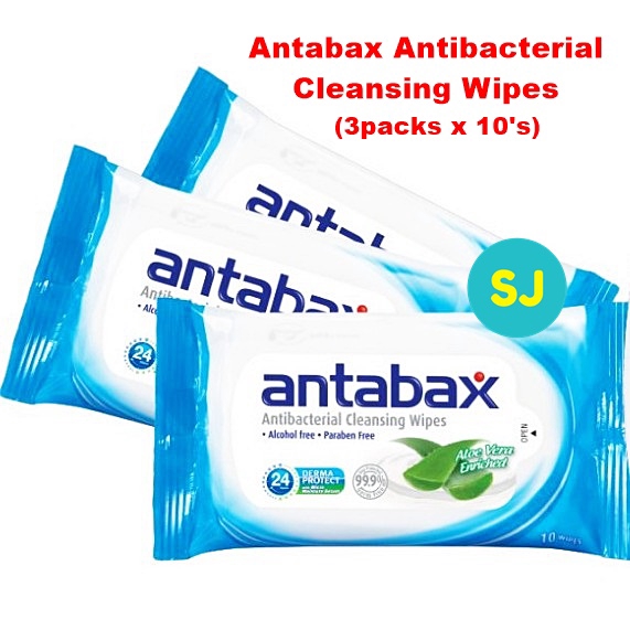 Antabax Antibacterial Cleansing Hand Wipes (3 packs x 10's) Shopee