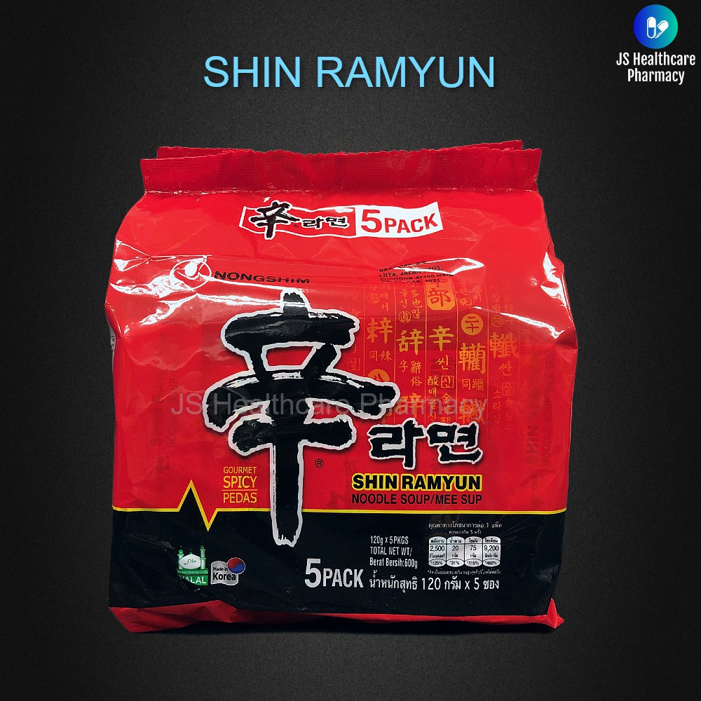 Nong Shim Korean Noodle (5 packs x 120g) - (Shin Ramyun / Kimchi Ramyun ...