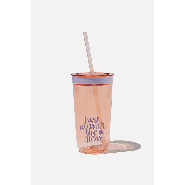 TYPO Bubble Up Smoothie Cup Drink Bottle with straw