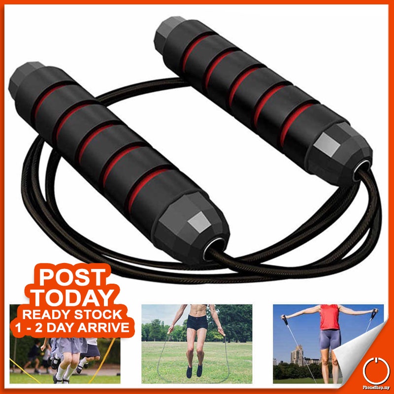 𝗕𝗔𝗟𝗟 𝗕𝗘𝗔𝗥𝗜𝗡𝗚 Anti Wind Jump Skipping Jumping Rope Adjustable Length ...