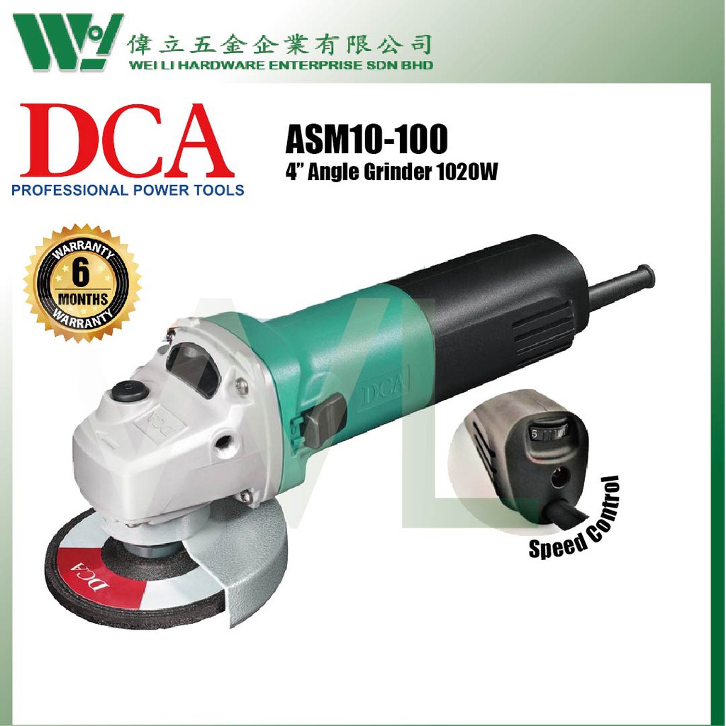 DCA ASM10100 4" Angle Grinder 1020W Speed Control / dca grinder