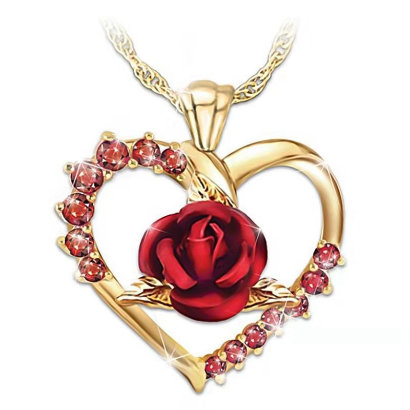 Ruby deals rose necklace