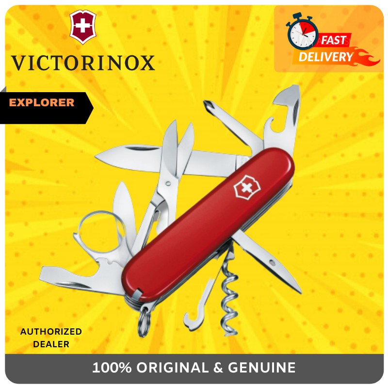🔥100% ORIGINAL🔥 Victorinox Explorer Red Multitool - 1.6703 | Shopee ...