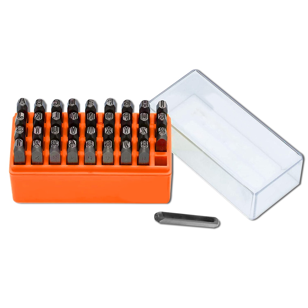 36-Piece 3mm Number & Capital Letter Stamp Set (A-Z & 0-9) Punch Perfect  for Imprinting Metal, Plastic, Wood, Leather