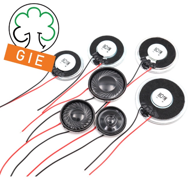 2-Pack 36mm X 5mm 8 Ohm 1W Full Range Iron Loudspeakers With Wires – Universal Replacement