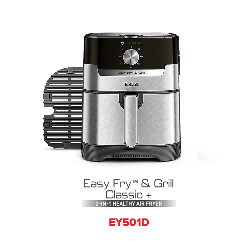 Tefal Easy Fry &amp; Grill Air Fryer 4.2L XL - EY501D Precision+ (Manual) / EY505D Classic (Digital) 60m Timer