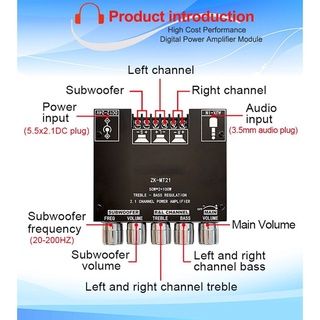 ZK-MT21 Amplifier 2.1 Channel Bluetooth 5.0 Subwoofer Amplifier Board ...