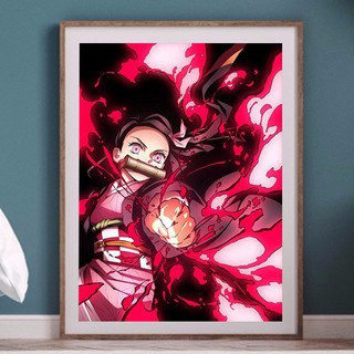 DIY Demon Slayer Blade Diamond Painting Painting Cartoon Anime Characters  For Home Decoration 30x40cm