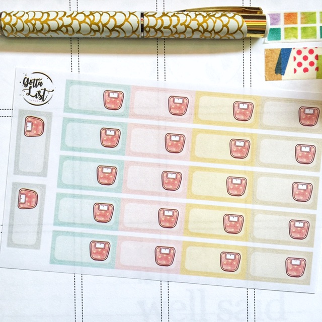 (Box) Weight Tracker Planner Stickers | Shopee Malaysia