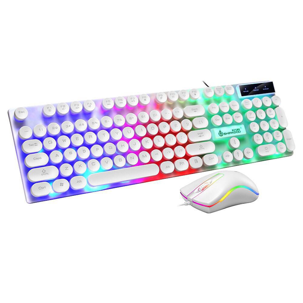 RGB LED GAMING KEYBOARD / GAMING MOUSE SET -Mechanical Feel 104 keys ...