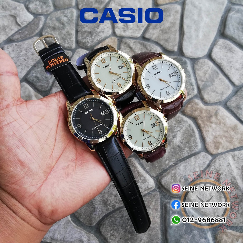 jam tangan wanita jam tangan lelaki SOLAR ANALOG CASIO Big Face