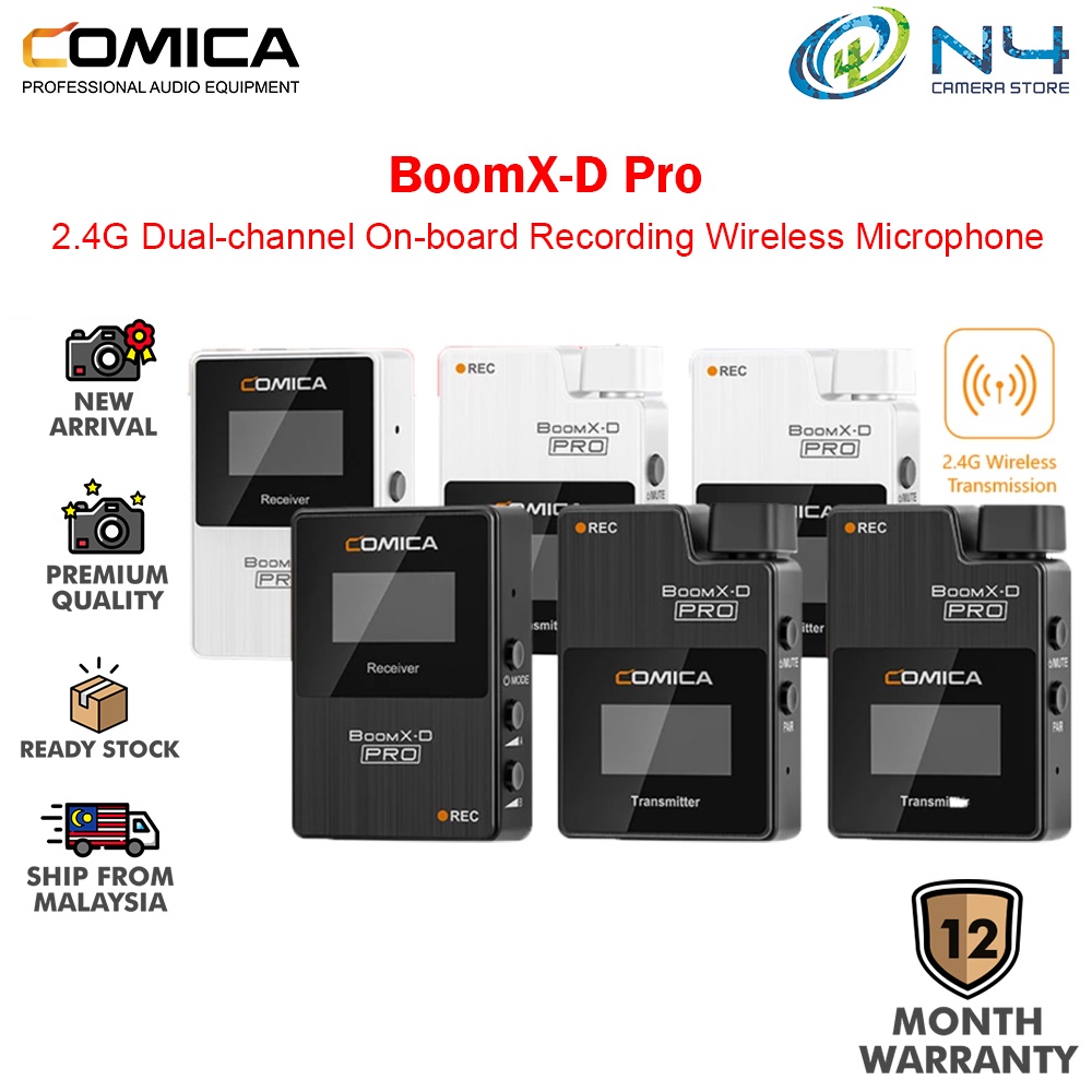 Comica BoomX-D D2 Pro White 2.4G Dual-Channel On-Board Recording