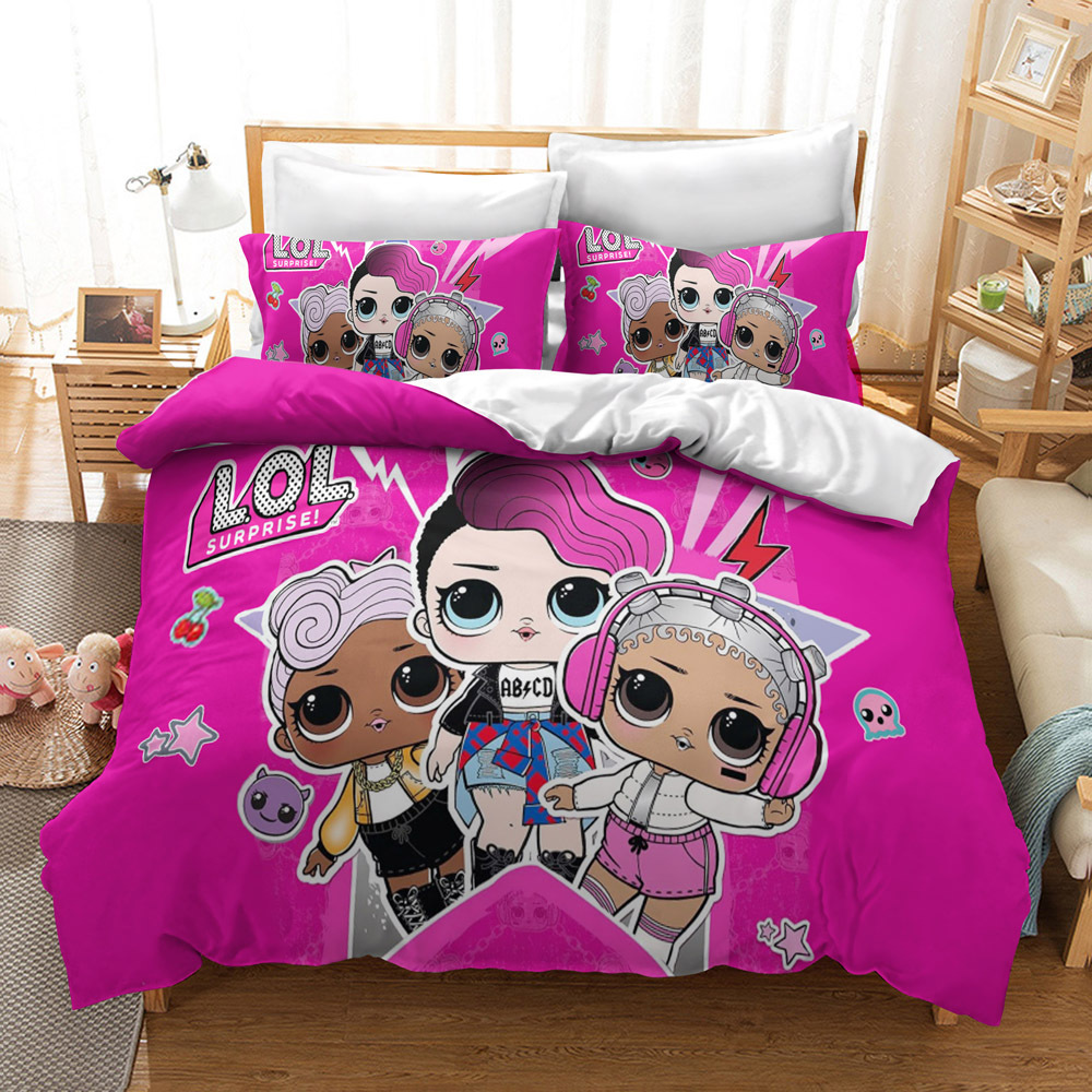 LOL Surprise Cartoon Bed Cover Quilt Case Kids Girls Single Bedding Shopee Malaysia