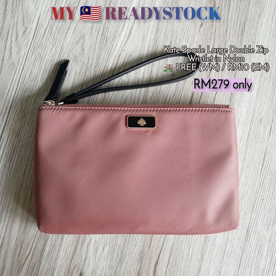 Readystock Kate Spade Medium Nylon Double Zip Wristlet Wallet Ladies Purse  | Shopee Malaysia