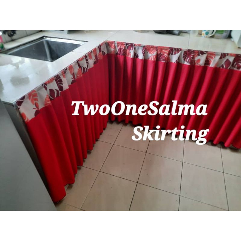 Skirting Dapur Design Bajet Pleated / Langsir Dapur / Skirting Tabletop