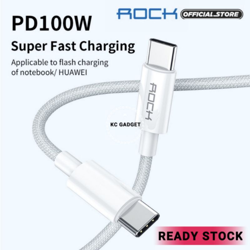 ROCK SPACE R6 5A 100W TYPE C TO TYPE C SUPER FAST CHARGE CABLE | Shopee ...