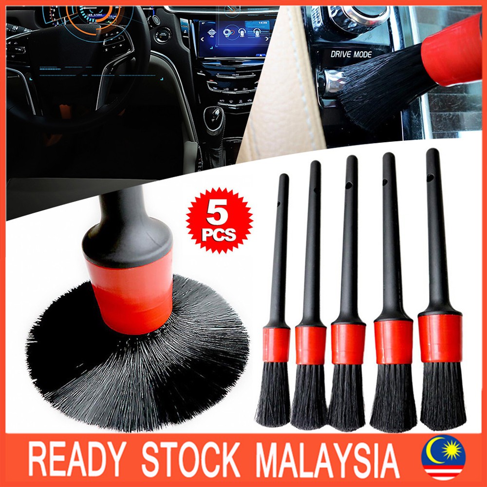 SPTA 3pcs Car Detailing Brush Kit, Leather & Textile Car Interior Brush, Comfortable Grip and Scratch-Free Cleaning for Car Dashboard, Car Wheels